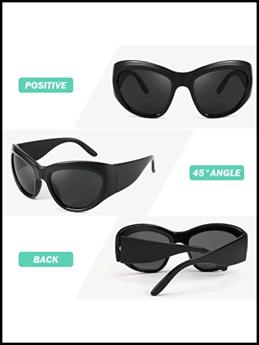 Oversized Shield Sunglasses UV400 Protection Wrap Around Futuristic